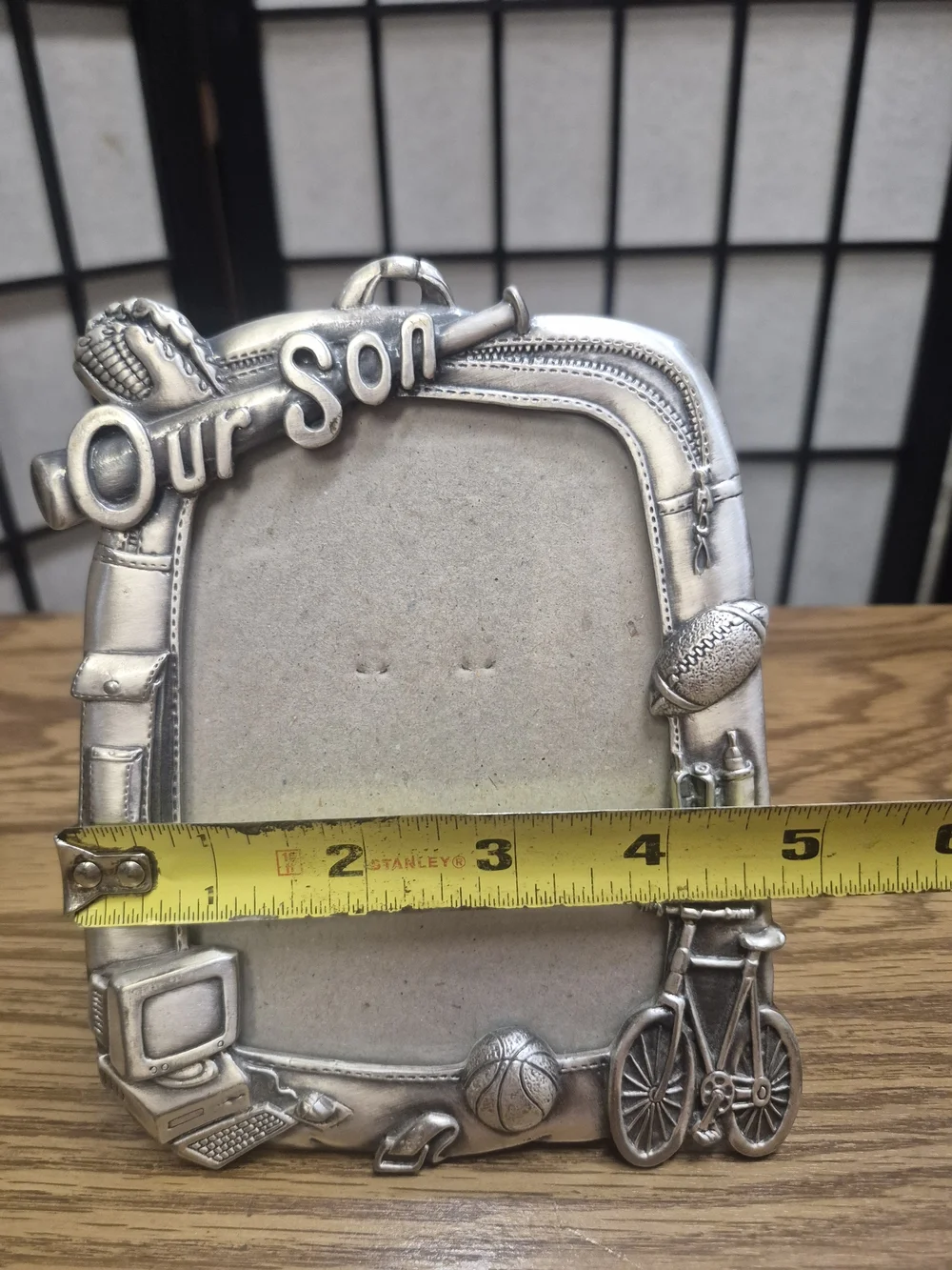 Our Son Silver Tone Pewter Photo Frame - Sports Theme